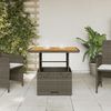 vidaXL Gartentisch Grau 80x80x71 cm Poly Rattan und Akazienholz 368270 Bild 3
