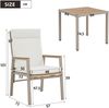 Merax Garten-Essgruppe, Gartenmöbel-Set, Geeignet für 4 Personen, bestehend aus 1 Tisch und 4 Stühlen, verzinktes Eisen, Tischplatte aus Kunststoffholz, Khaki + Beige Bild 4