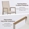 Merax Garten-Essgruppe, Gartenmöbel-Set, Geeignet für 4 Personen, bestehend aus 1 Tisch und 4 Stühlen, verzinktes Eisen, Tischplatte aus Kunststoffholz, Khaki + Beige Bild 5
