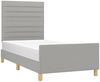 Bettgestell mit Kopfteil Hellgrau 100x200 cm Stoff [3125114] Bild 3