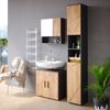 Badmöbel-Set Irma Goldkraft Eiche/Anthrazit 3 Teile, mit Hochschrank Vicco Bild 4