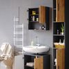 Badmöbel-Set Irma Goldkraft Eiche/Anthrazit 3 Teile, mit Hochschrank Vicco Bild 5