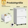 DEVAISE Rollcontainer mit Schubladen, Aktenschrank abschließbar für DIN A4/Legal/Letter, Büroschrank mit Rollen, Druckerständer, weiß, 44×40×68 cm Bild 3