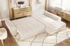 Ecksofa Scandi-Stil Schlafcouch Stauraum Ottomane RE Bouclé Chenille in Beige Bild 5