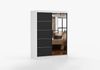 imoebel24 Schwebetürenschrank VISTA 05C 150 cm - Weiss / Schwarz Bild 4