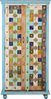 DRW Schrank mit 2 Holztüren dekoriert mit quadratischen Metallbeschlägen mit Mehreren Farben 100 x 45 x 195 cm, Metall Holz, bunt, Grande Bild 1