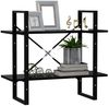 vidaXL Bücherregal 2 Fächer Schwarz 80x30x70 cm Holzwerkstoff 806448 Bild 3