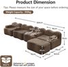 4-Sitzer modulares Ecksofa H 70 x T 384 x B 167 cm aus Samt in Braun, rahmenlos mit Ottoman Bild 5