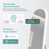 EMKE Bogen Standspiegel Ganzkörperspiegel mit LED Beleuchtung 3 Lichtfarbe Einstellbar Dimmbar, mit Rahmen aus Aluminiumlegierung Weiß 147x45cm Bild 2