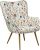 Sessel Polsterbezug Blumenmotiv / cremeweiß plus Hocker VEJLE Bild 4