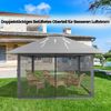 4 x 4 m Pavillon Gartenpavillon mit Netzseitenwänden UV-Schutz 50+ Grau Bild 4