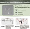 4 x 4 m Pavillon Gartenpavillon mit Netzseitenwänden UV-Schutz 50+ Grau Bild 3