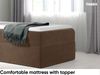 MEBLINI Kinderbett mit Bettkasten MINO 3 100x200 Rechts – H3/Braun Samt Gepolstert Einzelbett mit Matratze - Polsterbett mit Stauraum - Bett mit Kopfteil – Stauraumbett Bild 4
