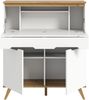 xonox. home Wohnzimmer Stockholm Sekretär Schreibschrank Schrank Stauraumschrank in weiß Absetzung Nox Oak, ca. 100 x 118 x 40 cm Bild 4