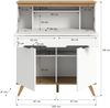xonox. home Wohnzimmer Stockholm Sekretär Schreibschrank Schrank Stauraumschrank in weiß Absetzung Nox Oak, ca. 100 x 118 x 40 cm Bild 5