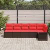 vidaXL Gartensofa-set mit Kissen 6 pcs Braun Poly-Rattan 3345384 Bild 3