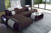 Stoffsofa Rimini L-Form – Modern und Bequem - Strukturstoff - Graubraun-Weiß - Links Bild 3