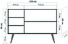 Dmora Kommode Haratan, Wohnzimmerbuffet, Wohnzimmer-Sideboard, Moderne Küchen-Speisekammer, 120x36 h90 cm, Eiche Bild 3