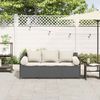 vidaXL Gartensofa mit Kissen 3-Sitzer Schwarz Poly Rattan 4104172 Bild 3