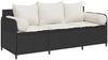 vidaXL Gartensofa mit Kissen 3-Sitzer Schwarz Poly Rattan 4104172 Bild 2