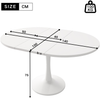 Ovale Esstisch Weiß Multifunktional,Höhenverstellbarer Tisch für Küche, Esszimmer, Kaffee- und Freizeittisch Bild 4