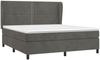 vidaXL Polsterbett mit Matratze Dunkelgrau 180x200 cm Samt Bild 3