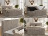 Boxspringbett, Doppelbett mit zwei Bettkästen und hohem Kopfteil aus Cordstoff - TILIANO DUO - 200 x 200 cm - Hellbraun Cord - H3 Bild 2
