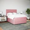 vidaXL Boxspringbett mit Matratze Rosa 140x190 cm Samt 3292351 Bild 3