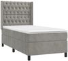 vidaXL Boxspringbett mit Matratze Hellgrau 80x200 cm Samt 3132825 Bild 3