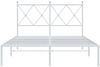 vidaXL Bettgestell mit Kopfteil Metall Weiß 120x200 cm 376549 Bild 4