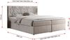 Boxspringbett, Doppelbett mit Multipocket-Matratzen und Topper, dekoratives Kopfteil - LEILA - 160 x 200 cm - Beige Stoff - H3 Bild 5
