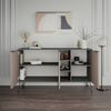 Dmora Kommode Alin, Wohnzimmerbuffet, Wohnzimmer-Sideboard, Moderne Küchen-Speisekammer, 142x36h83 cm, Anthrazit und Beige Bild 4