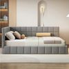 Flieks Polsterbett, Samt Daybett Tagesbett Schlafsofa 160x200cm mit Lattenrost Bild 2