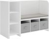 Kinderregal mit Sitzbank Høylandet 76x112x40 cm Weiß/Grau [en. casa] Bild 2