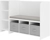 Kinderregal mit Sitzbank Høylandet 76x112x40 cm Weiß/Grau [en. casa] Bild 4