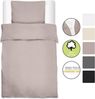 Beautissu Bettwäsche 2er Set Renforcé Bettwäsche Set Julie, 135x200cm, 4tlg, Taupe, 2er Set Renforcé Bettwäsche Set 135x200 cm Julie – Kissenbezug 80x80cm Bild 4