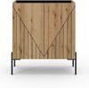 Kommode B/H/T: 80x91x40 cm in Evoke Oak Nachbildung und schwarz Bild 2