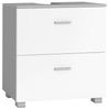 VASAGLE Unterschrank mit Schubladen, Badschrank mit hohen Füßen, Aufbewahrungsschrank, 60 x 30 x 63,8 cm, grau-weiß Bild 2