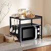 Refined Living Standregal Verstellbares Mikrowellenregal 40–60 cm, mit 6 Haken,Ablageregal Küche, ausziehbares Küchenregal, Höhenverstellbarer Mikrowellen- & Toasterständer, platzsparender Arbeitsplatten-Organizer, belastbarer Küchenaufbewahrungsstände... Bild 2