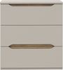 Forte EDWAL Sideboard 85, modernes Sideboard mit abgerundeten Griffmulden, 3 Schubladen, Holzwerkstoff, Kaschmir | Beige Holzdekor, 85,1 cm breit x 92,3 cm hoch x 41,5 cm tief Bild 2