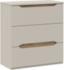 Forte EDWAL Sideboard 85, modernes Sideboard mit abgerundeten Griffmulden, 3 Schubladen, Holzwerkstoff, Kaschmir | Beige Holzdekor, 85,1 cm breit x 92,3 cm hoch x 41,5 cm tief Bild 3