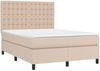vidaXL Boxspringbett Matratze Cappuccino-Braun 140x190cm Kunstleder 3142844 Bild 3
