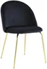 Vente-unique - Stuhl 2er-Set - Samt & Goldfarbenes Metall - Schwarz - MELBOURNE Bild 5