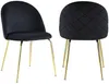 Vente-unique - Stuhl 2er-Set - Samt & Goldfarbenes Metall - Schwarz - MELBOURNE Bild 3
