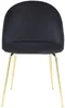 Vente-unique - Stuhl 2er-Set - Samt & Goldfarbenes Metall - Schwarz - MELBOURNE Bild 4