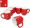 MamboCat Becher MamboCat 6er Set Love Kaffeebecher Porzellan rot weiße Herzen 300ml, Porzellan Bild 2