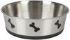 Buri Fressnapf 2 Liter rutschfest, Edelstahl silber, 24x8 cm Bild 1