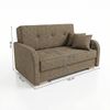 Wohnero24 Schlafsofa POLINA 3 155x95 cm 133x195 cm mit Bettkasten 3 Sitzer Sofa mit Schlaffunktion ausziehbar großes Schlafsofa für Wohnzimmer - Braun Bild 4