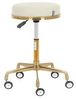 Physa Drehhocker Rollhocker höhenverstellbar 150 kg Beige / Golden Arbeitshocker mit, Beige, Golden Bild 5