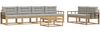 vidaXL Outdoor-Sofagarnitur mit Kissen 6 pcs Weiß und Hellgrau 3386105 Bild 2